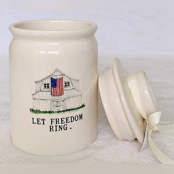 Rae Dunn Patriotic Fourth of July Let Freedom Ring Canister - Picture 3 of 7